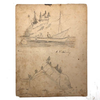 Emma Ackerley 1870 Loose Sketchbook Pages + Cover