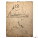 Emma Ackerley 1870 Loose Sketchbook Pages + Cover