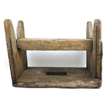 Beautiful Much Used Primitive Bench with Old Yellow and White Paint