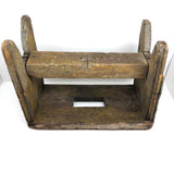 Beautiful Much Used Primitive Bench with Old Yellow and White Paint