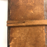 Antique Folk Art Watercolor Bookplate in Hand-Carved Period Frame