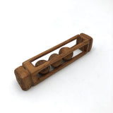 Three Balls in Cage Carved Pine Whimsy