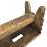 Beautiful Much Used Primitive Bench with Old Yellow and White Paint