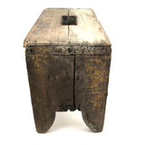 Beautiful Much Used Primitive Bench with Old Yellow and White Paint