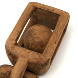Two Linked Balls in Cage Carved Pine Whimsy