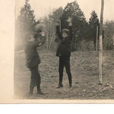 Beautiful Boys Playing Basketball Antique Real Photo Postcard