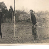 Beautiful Boys Playing Basketball Antique Real Photo Postcard