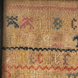 1772 Alphabet Sampler on Linen with Hearts and Crowns