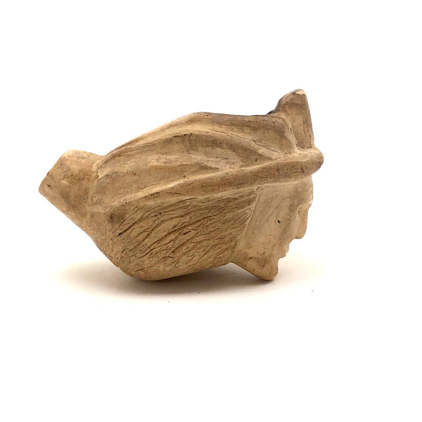 Native American Chief Folk Art Clay Pipe Bowl