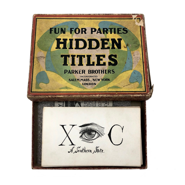 Parker Brothers "Hidden Titles" Antique Rebus Puzzle Game