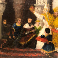 Exquisite 1854 Oil on (Relined) Canvas History Painting of King's Coronation, A. Moreaux