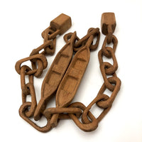 Wonderful 27 Inch Carved Whimsy Chain with Canoes!