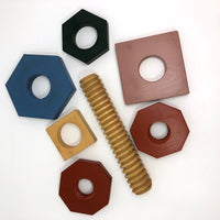 Teach a Tot Vintage Wooden Nut-N-Bolt Toy