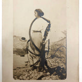 Stella on The Beach with Kelp! Antique Real Photo Postcard