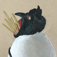 Strange 1929 Devilish Bird in Egg Watercolor