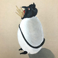 Strange 1929 Devilish Bird in Egg Watercolor