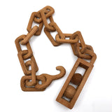 Carved 20 Inch Whimsy Chain with Hook and Ball in Cage