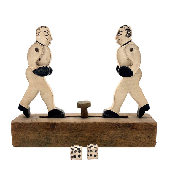 Push Button Antique Mechanical Boxing Figures Toy