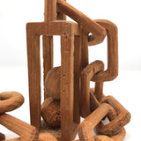 Carved 20 Inch Whimsy Chain with Hook and Ball in Cage