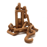 Carved 20 Inch Whimsy Chain with Hook and Ball in Cage