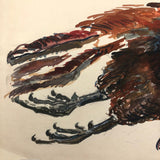 Expressionistic 1930 Watercolor of Pheasant
