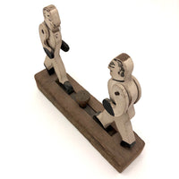 Push Button Antique Mechanical Boxing Figures Toy