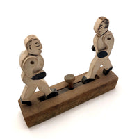 Push Button Antique Mechanical Boxing Figures Toy
