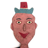 Fabulous Old Folk Art Large Jumping Jack Circus Clown