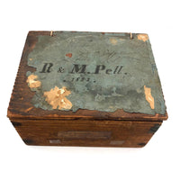 R & M Pell's 1841 Wallpapered Draughts Box from the Duke of Grafton