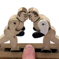 Push Button Antique Mechanical Boxing Figures Toy