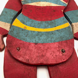 Fabulous Old Folk Art Large Jumping Jack Circus Clown