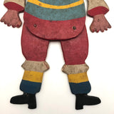 Fabulous Old Folk Art Large Jumping Jack Circus Clown