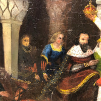 Exquisite 1854 Oil on (Relined) Canvas History Painting of King's Coronation, A. Moreaux