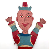 Fabulous Old Folk Art Large Jumping Jack Circus Clown