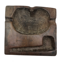 Wonderful OId Folk Art Ashray with Carved Recess for Pipe