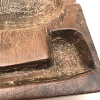Wonderful OId Folk Art Ashray with Carved Recess for Pipe