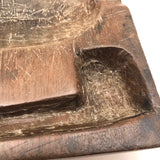 Wonderful OId Folk Art Ashray with Carved Recess for Pipe