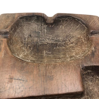 Wonderful OId Folk Art Ashray with Carved Recess for Pipe