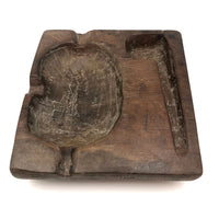 Wonderful OId Folk Art Ashray with Carved Recess for Pipe