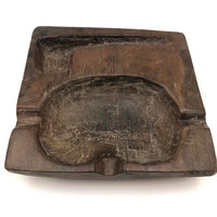 Wonderful OId Folk Art Ashray with Carved Recess for Pipe