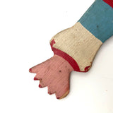 Fabulous Old Folk Art Large Jumping Jack Circus Clown