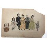 Antique "Suggestions for Costumes" Graphite and Watercolor Drawing #1