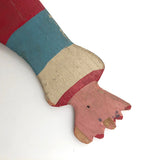 Fabulous Old Folk Art Large Jumping Jack Circus Clown