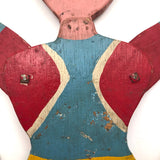 Fabulous Old Folk Art Large Jumping Jack Circus Clown