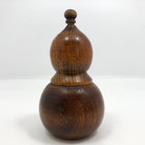Elegant Rounded Treen Box with Threaded Top