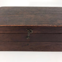 Old Dark Wood Latched Bits Box