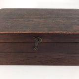 Old Dark Wood Latched Bits Box
