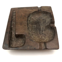 Wonderful OId Folk Art Ashray with Carved Recess for Pipe