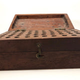 Old Dark Wood Latched Bits Box