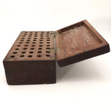 Old Dark Wood Latched Bits Box